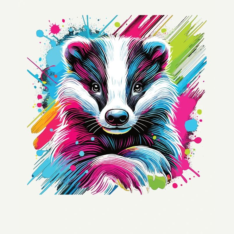 Neon Dachs Splash Kunst
