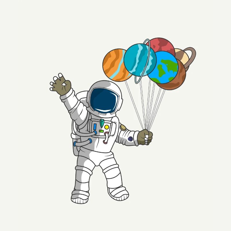Astronaute 4e anniversaire : design d’enfant de la planète spatiale