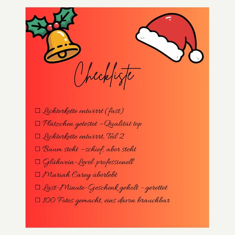 Conception de la liste de contrôle de Noël