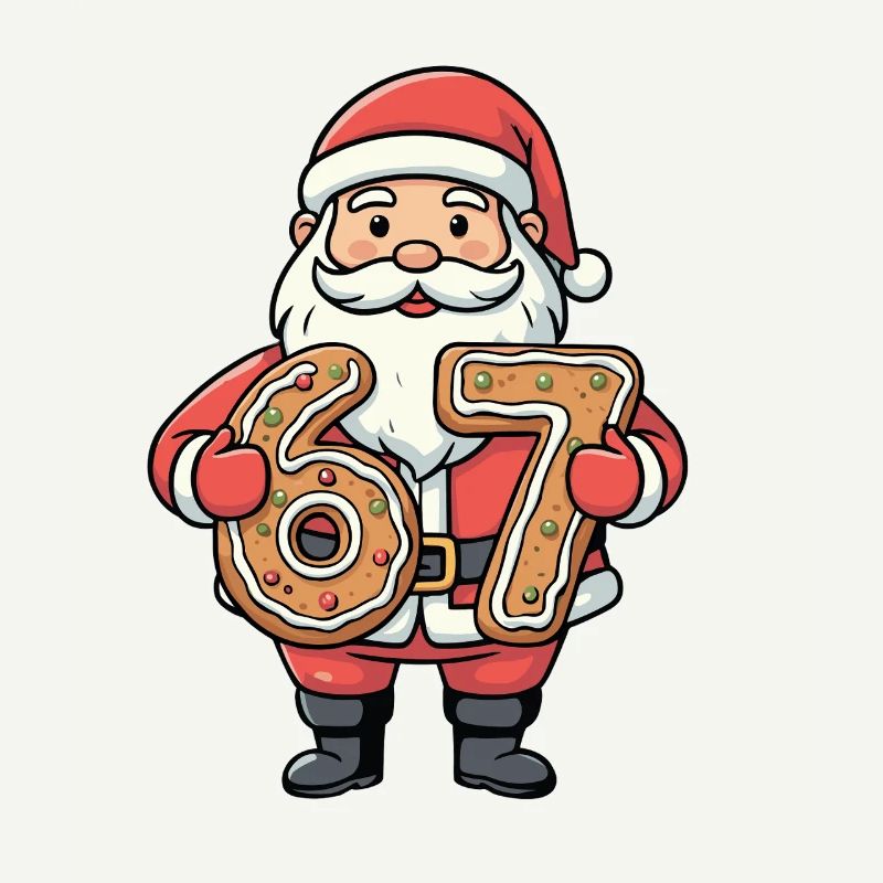 Santa 67 Meme Cookie Digits