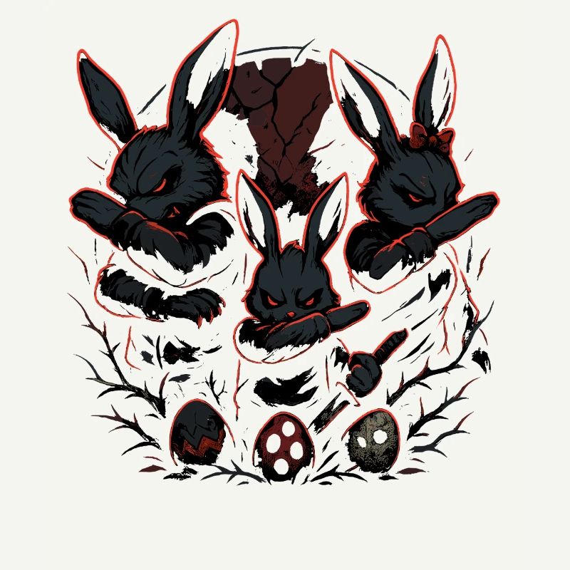evil Easter bunny dabbing, dark Easter gang