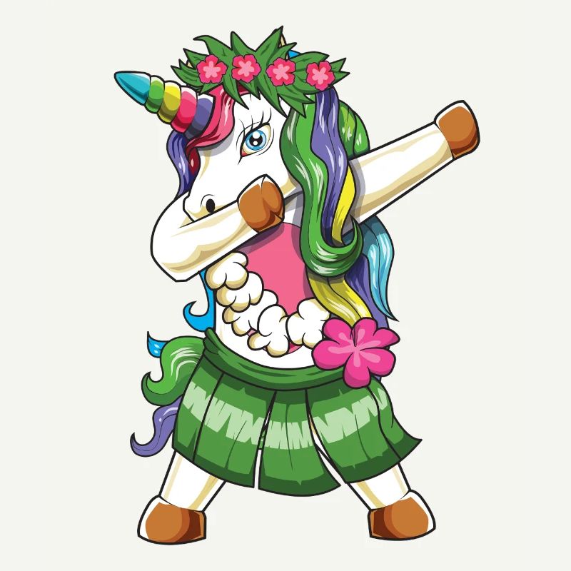 Dab de la danseuse de hula licorne hawaïenne