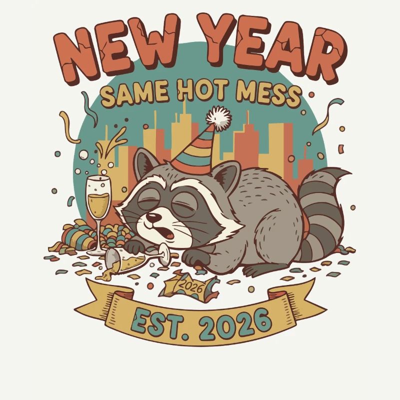 New Year Same Hot Mess Est. 2026 Celebration