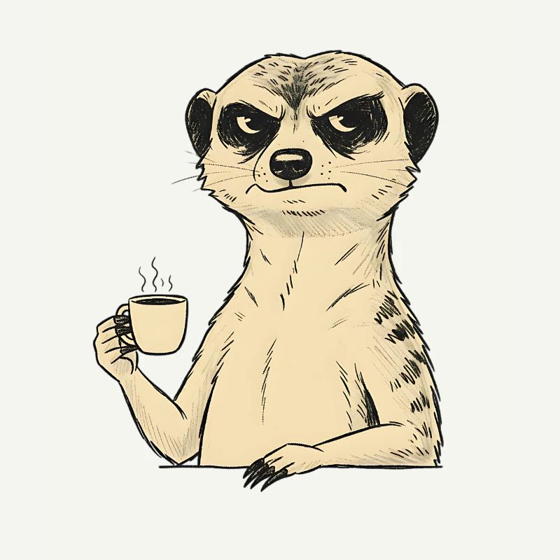 Grumpy Meerkat Coffee Lover – Funny
