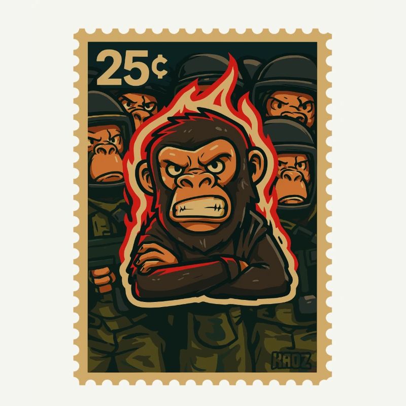 Feuer und Affe Protest