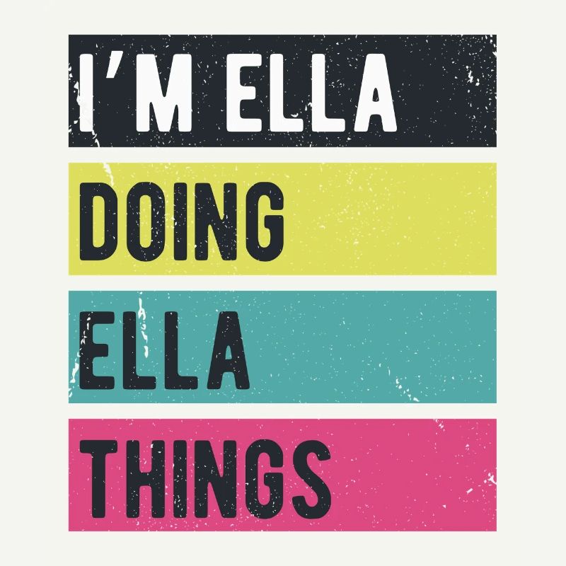 Ich bin Ella, die Ella-Dinge Retro-Farben machen