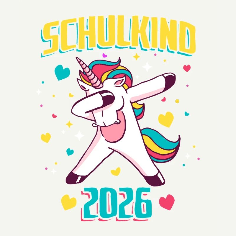 Schulkind 2026 Einhorn Einschulung