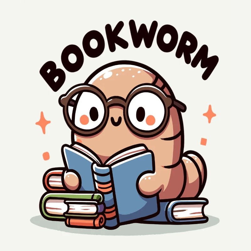 Spectacle bookworm while reading