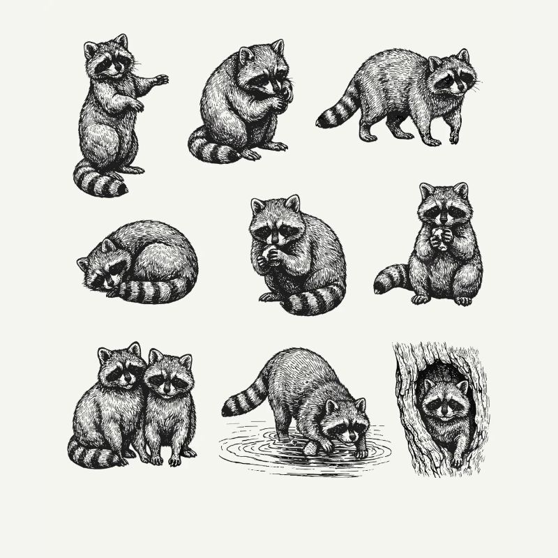 Night Cats Silhouettes Pattern