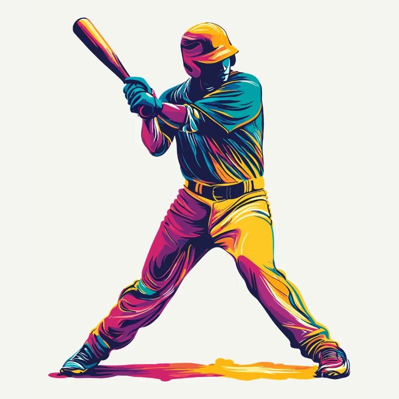 Battoir de baseball à explosion de couleur