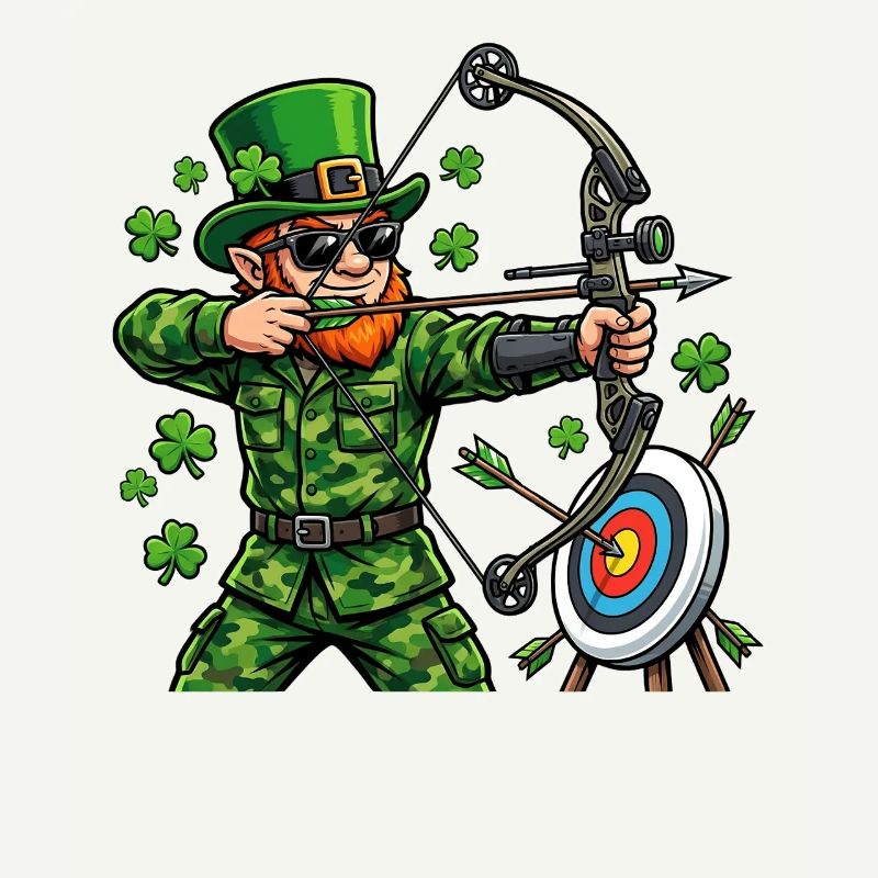  St Patricks Day Archery Leprechaun Bow Hunter