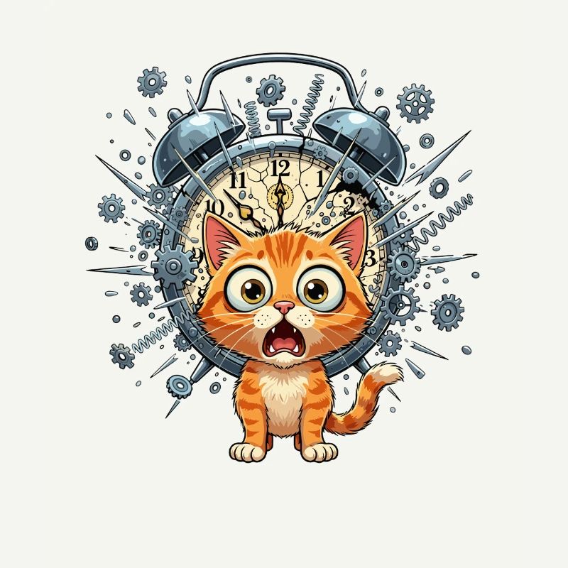 Chat steampunk devant Clockwork