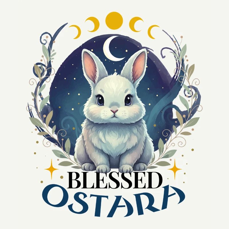 Happy Easter Ostara Rabbit Pagan