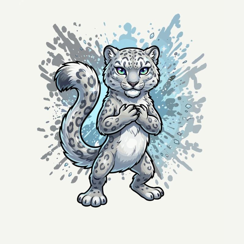 Schneeleopard Jungtier Splash