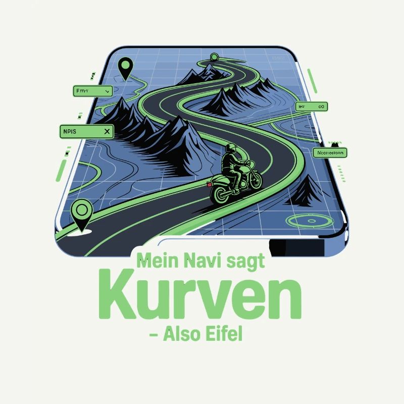 My navigation system says curves so Eifel motorcycle saying