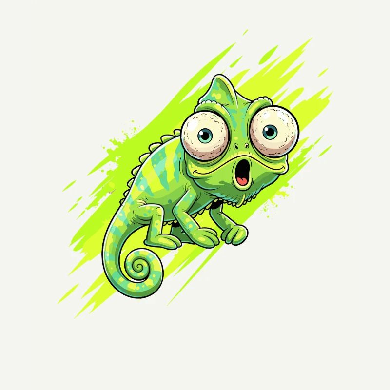 Neon Chameleon Splash