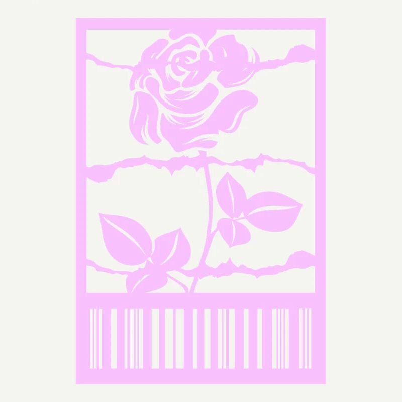 Gothic Rose Barbed Wire Barcode Urban Style
