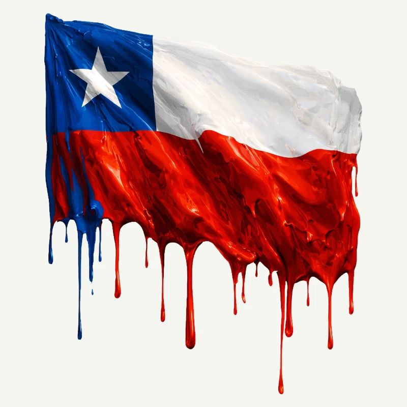Chile Flag Dripping Solid