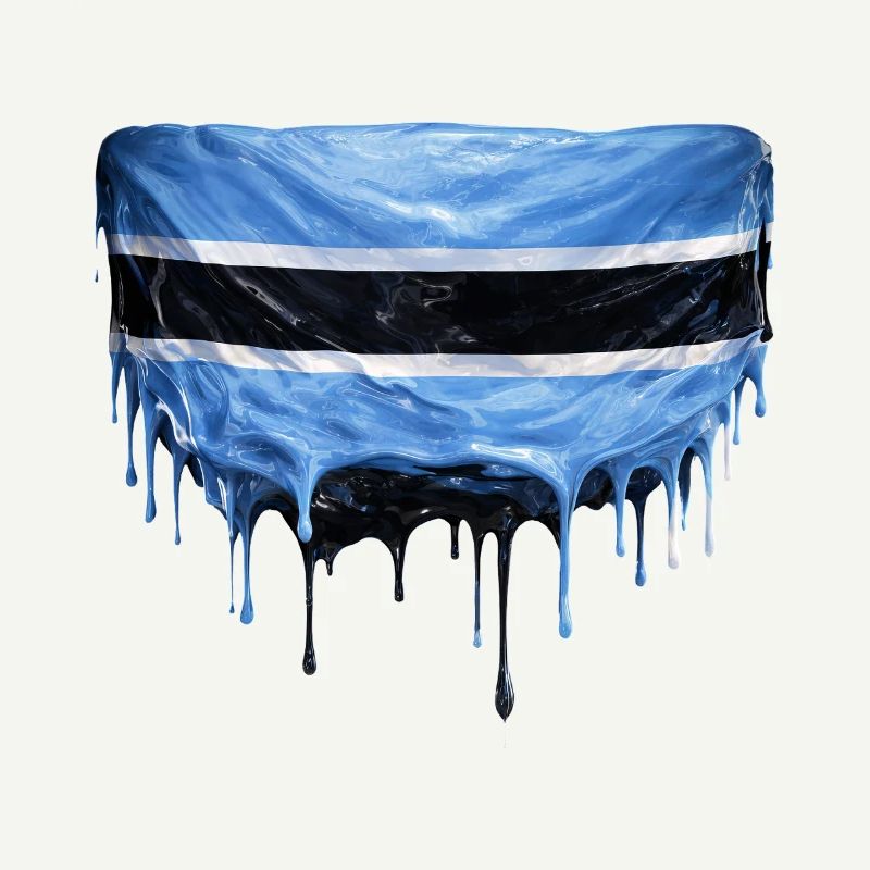 Art de la chute du drapeau du Botswana