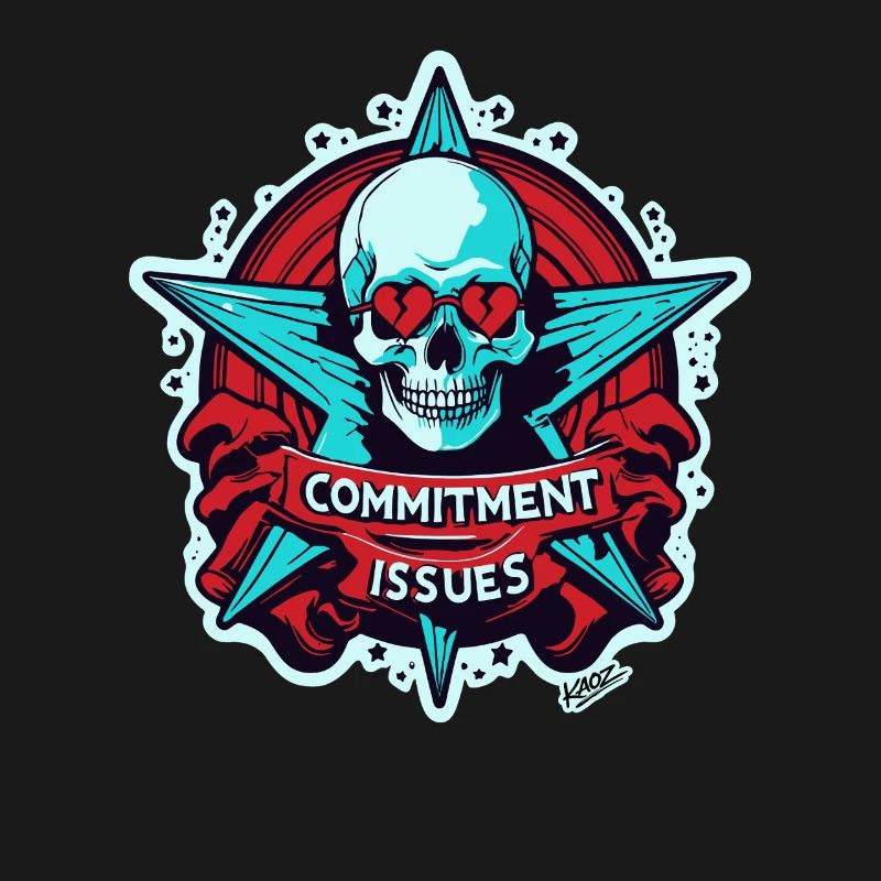 Commitment Issues Skull Badge