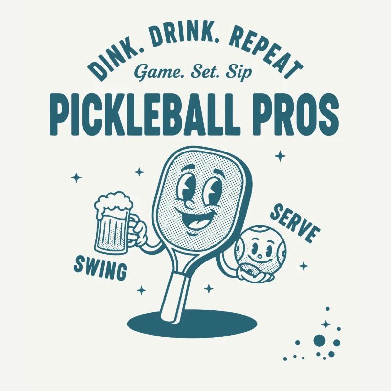 Pickleball Funny Player Dink Drink Repeat Pros