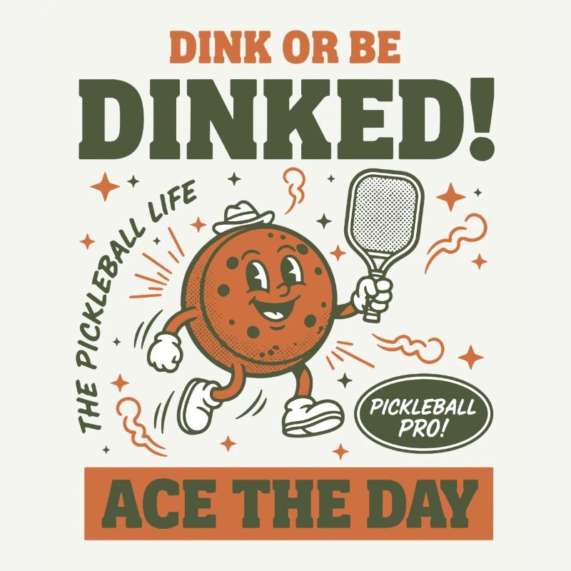Pickleball-lustiger Spieler Dink Oder Werde Dinked Ace The