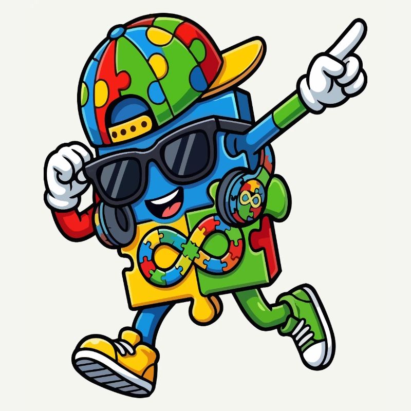 Regenbogenpuzzle-Maskottchen