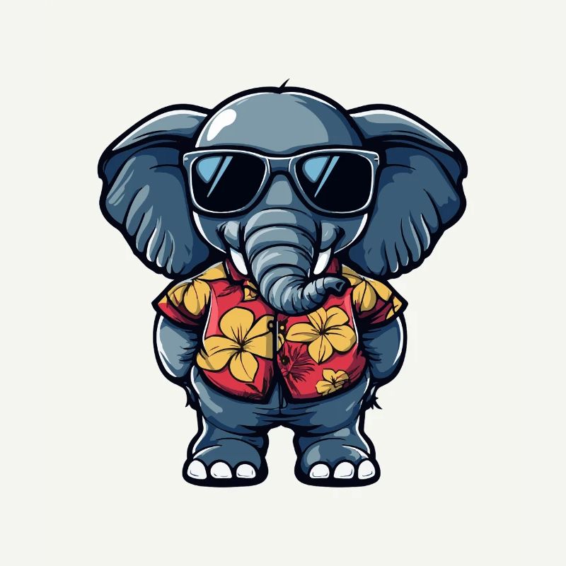 Elefant Comic Urlaub