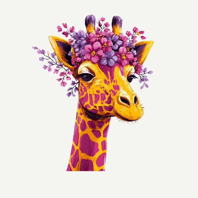 Explosion de couleurs de la couronne de fleurs de girafe