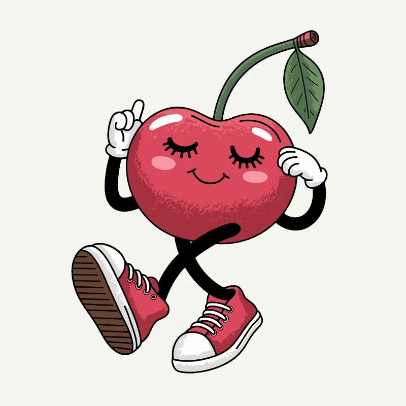 Cerise dansante avec baskets joyeuse