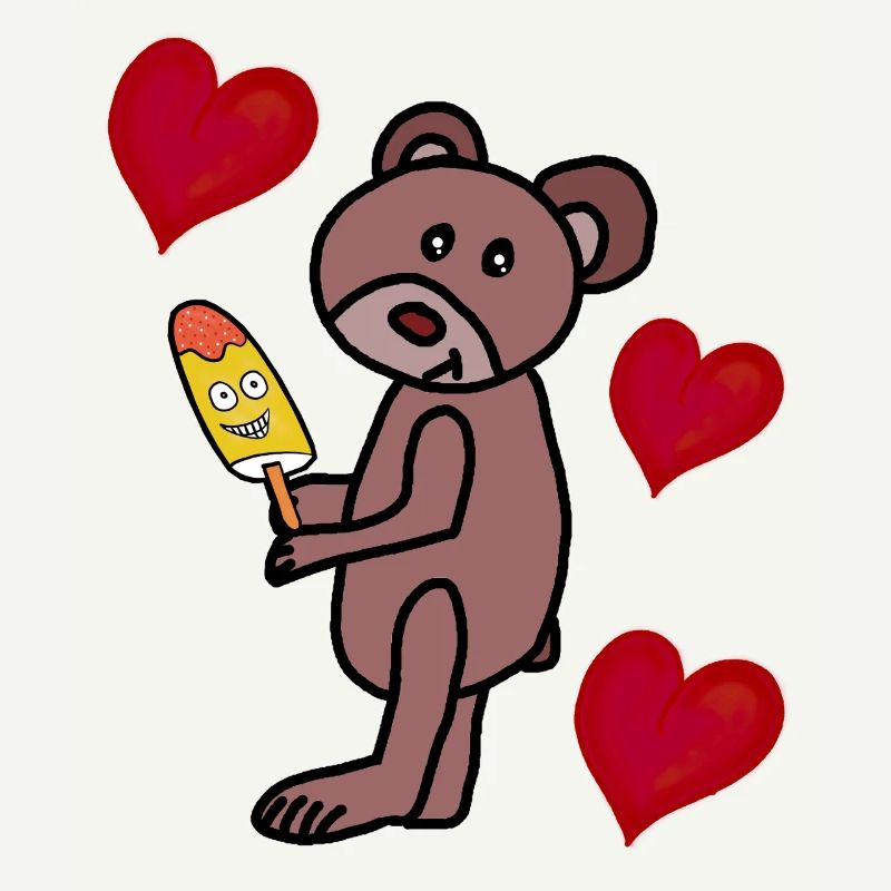 Teddy Eis Eiskrem Kinder Kind  Bär Herzen