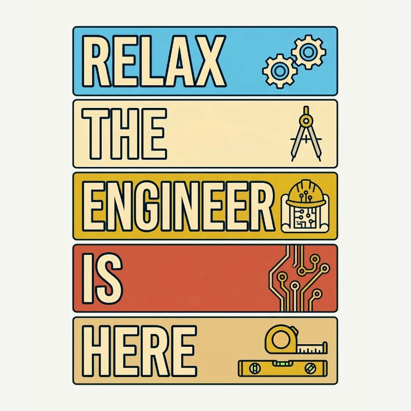 Relax The Engineer Is Here Retro Gift