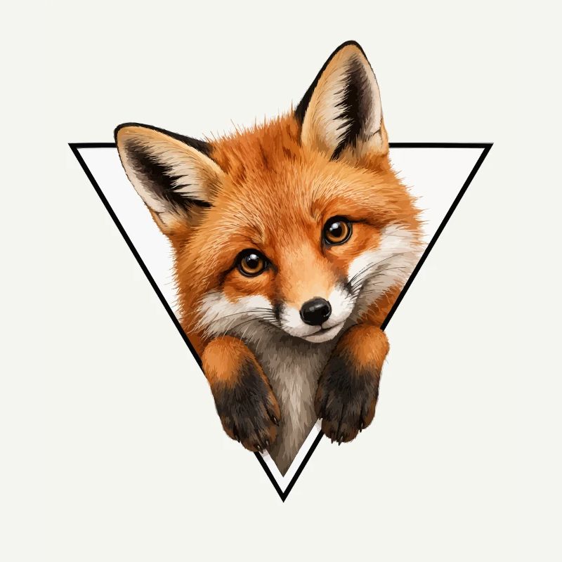 Fox in Triangle Illustration
