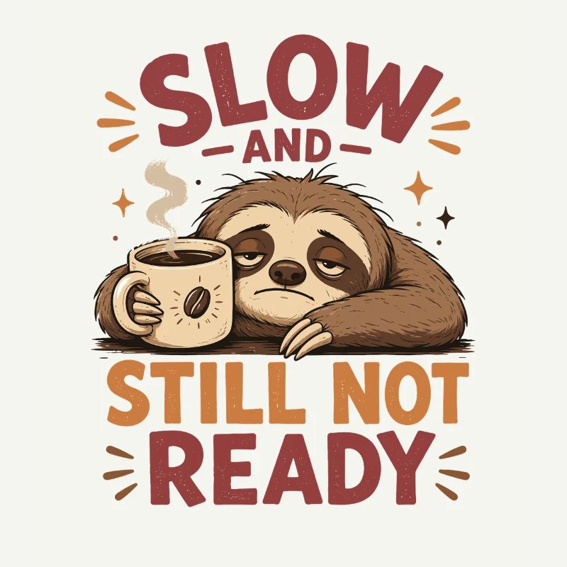 Chemise Sloth Coffee Lent, Pas Prête