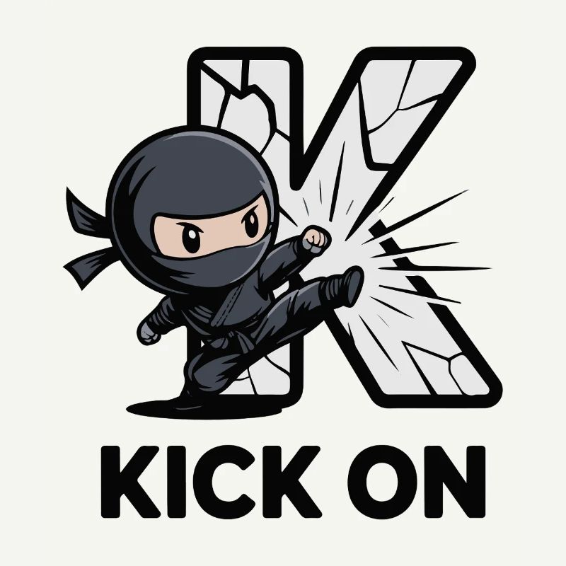 Ninja Kick Through K Logo