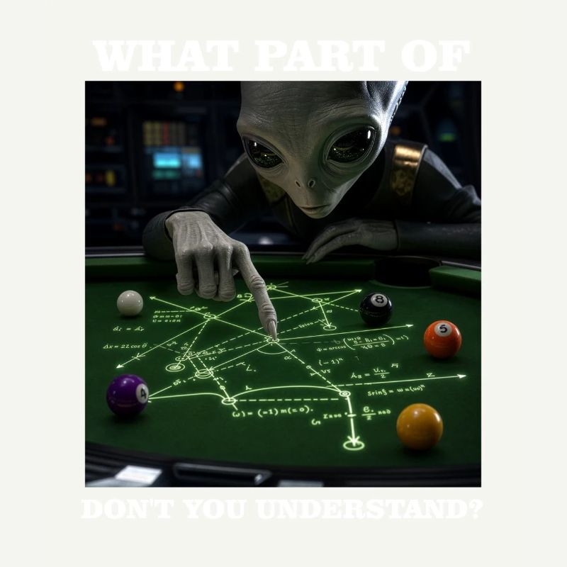 Billiards Physics Alien Nerd Pool Player