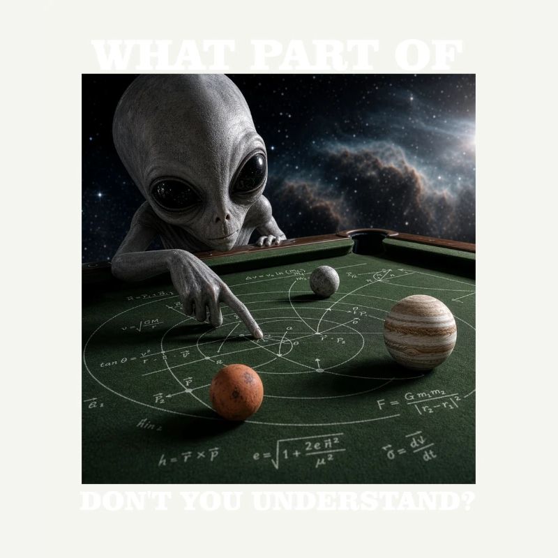 Billiards Physics Alien Nerd Pool Player