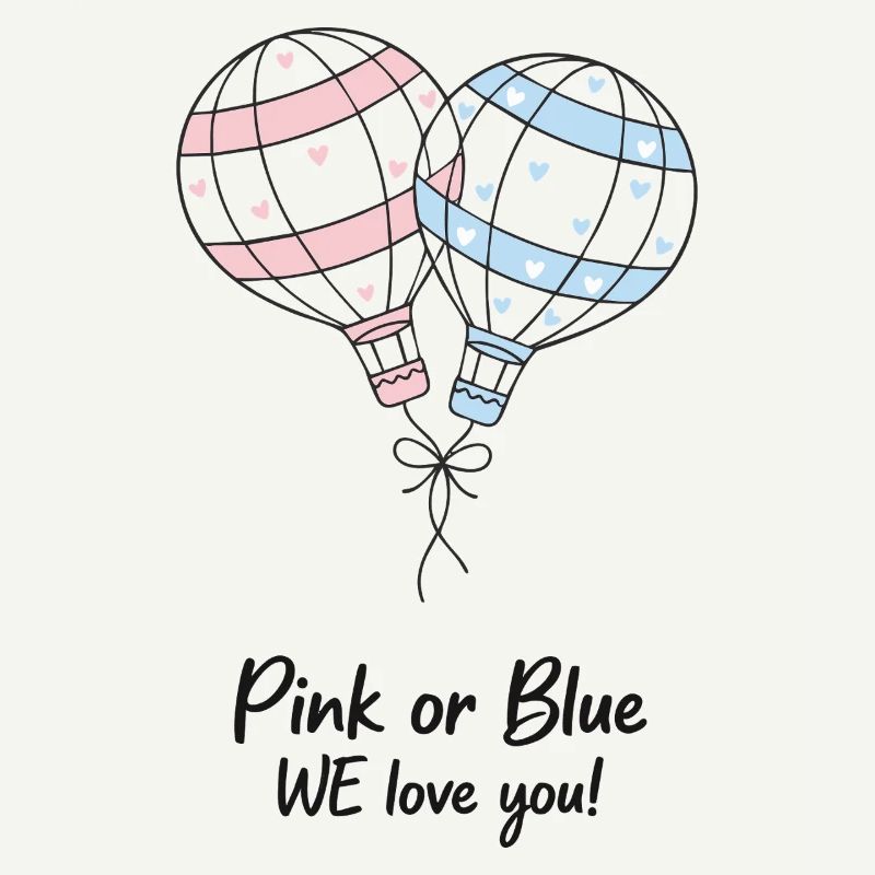 Pink oder Blau Wir lieben dich Babyshower Geschlechterenthüllung