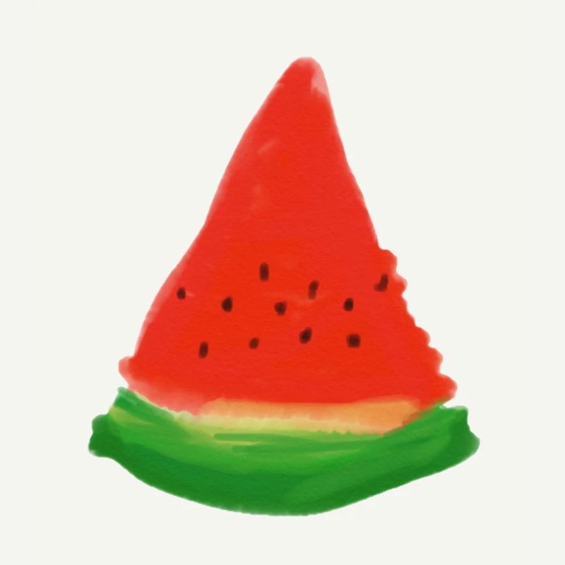 Tranche de pastèque à l’aquarelle