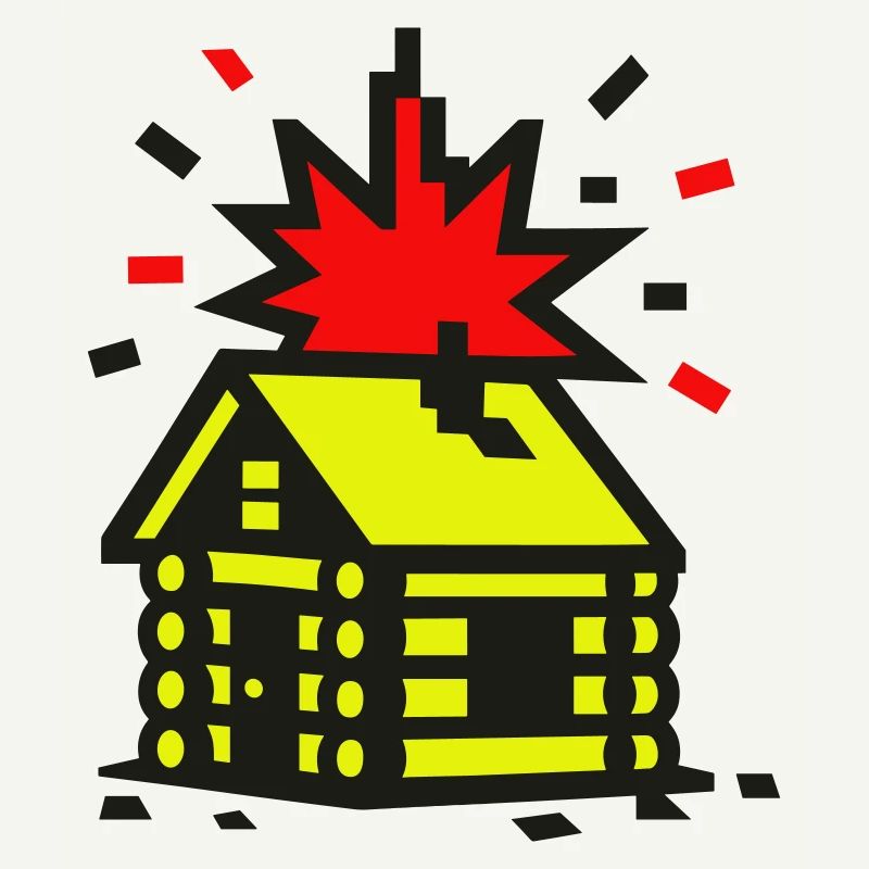 Explosion Hut 8bit Pixel Art
