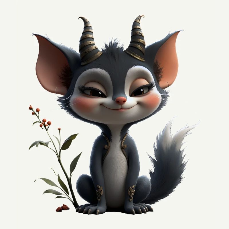 Chat Gobelin de la Forêt, avec des Cornes