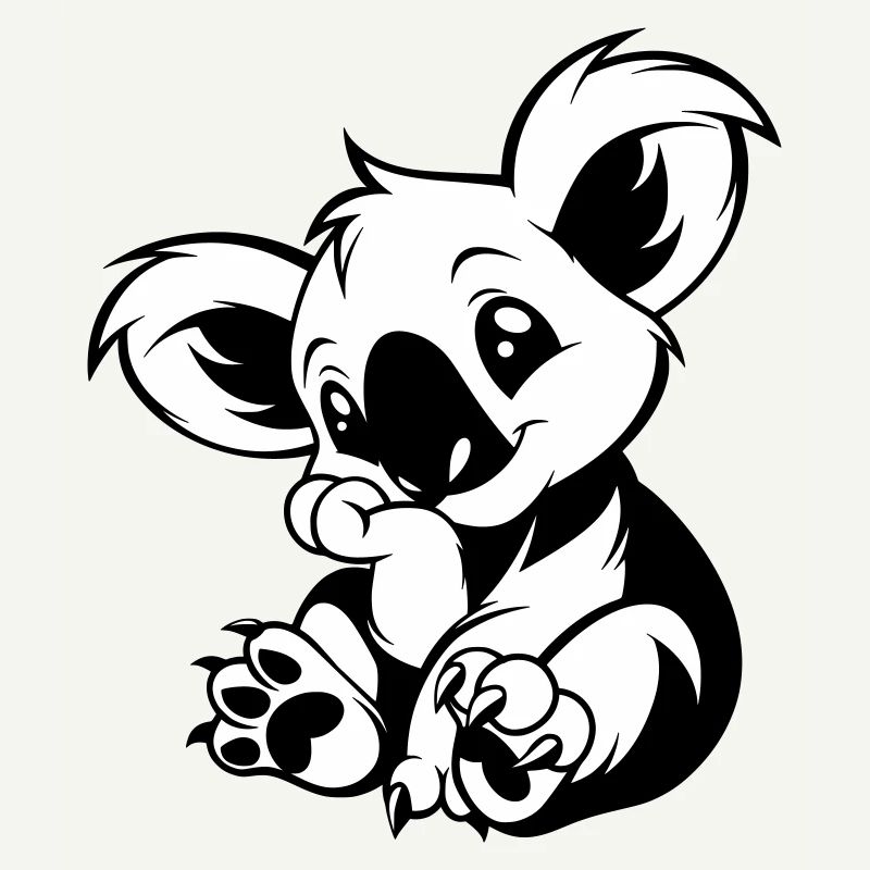 Süßer Koala sitzt verspielt