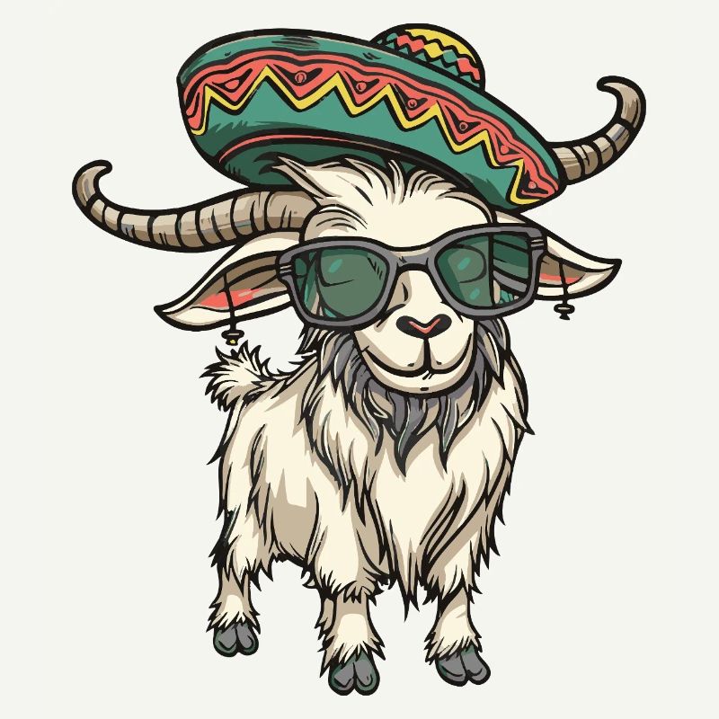 Mountain Goat Comic Funny Sombrero