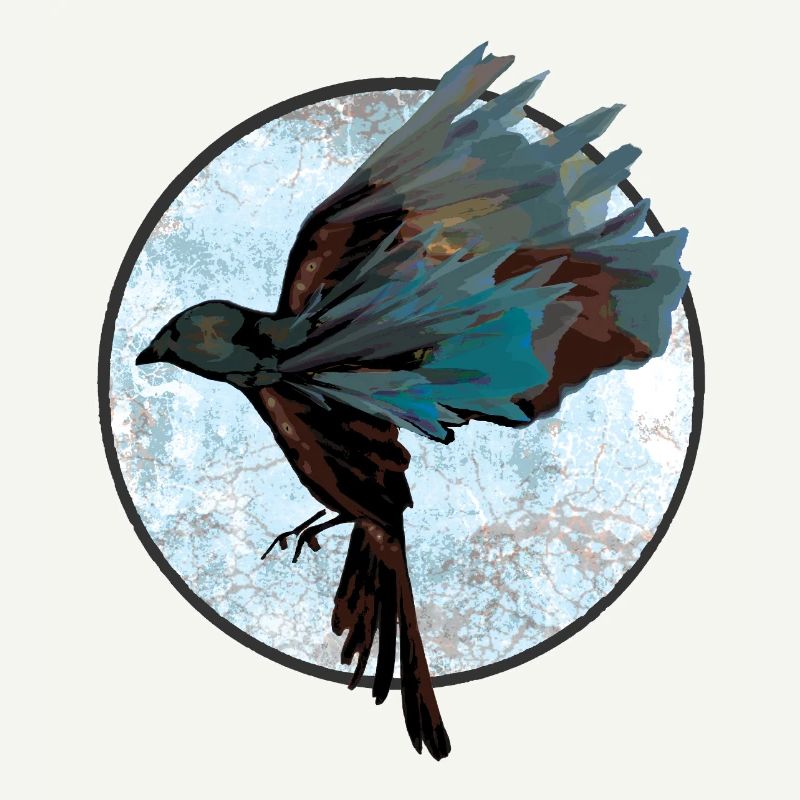 Fantasy Vogel Illustration mit Farbexplosion