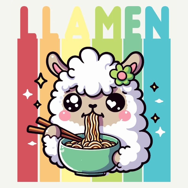 Rainbow Ramen Llama