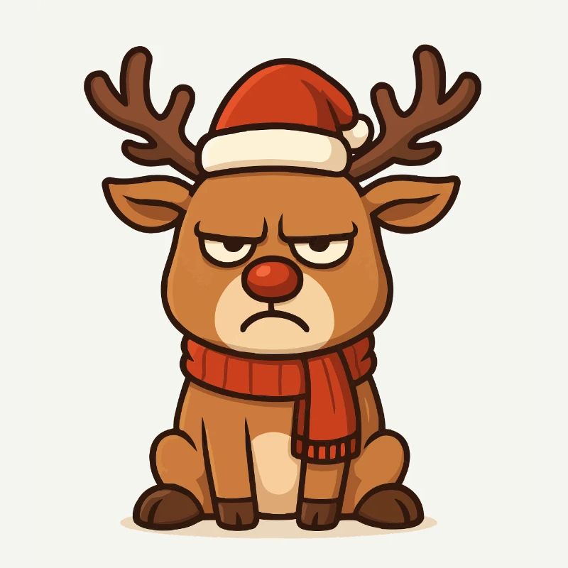 Renne sinistre avec écharpe de Noël