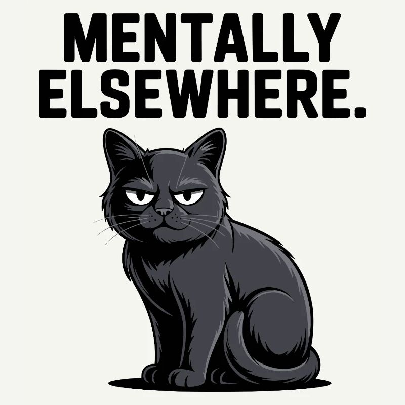 Mentally Elsewhere Cat Tee