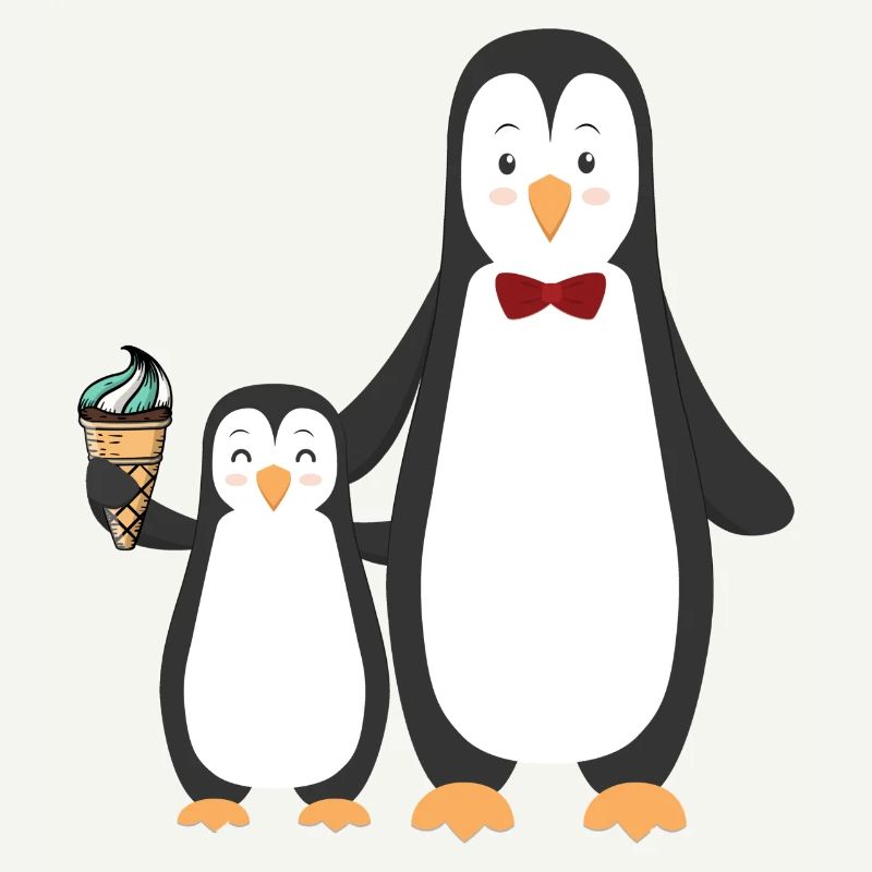 Pinguin Pinguine mit Eis