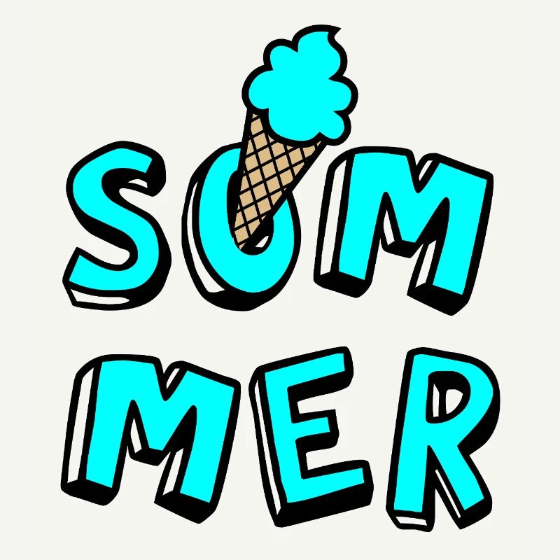Sommer Eis Waffel Comicstyle Fun Lebensfreude Fan
