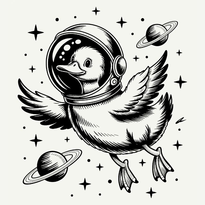 Goose in Space - Cool Astonomy Logo